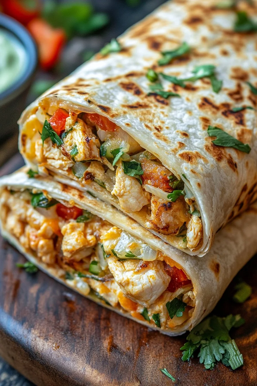 Cheesy Chicken Garlic Wraps