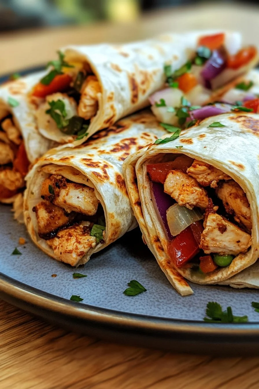Cheesy Garlic Chicken Wraps