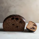 Chocolate sourdough bread made with sourdough discard, fresh from the oven.