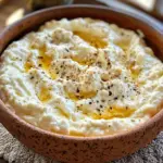 Delicious ricotta dip with hot honey served in a bowl