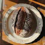Loaf of double chocolate sourdough bread fresh out of the oven