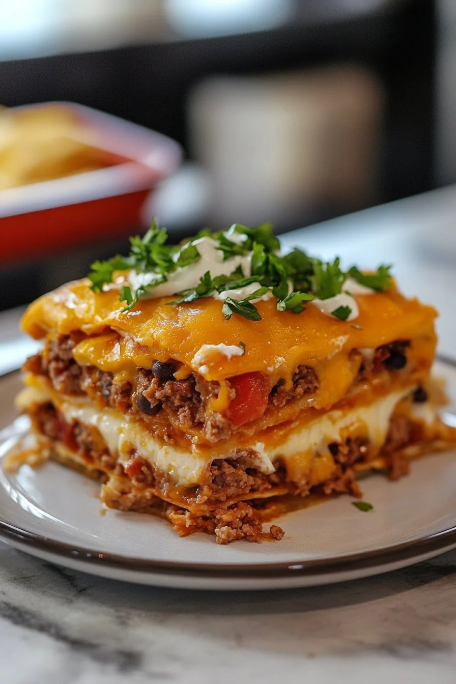 Easy Layered Taco Bake Recipe