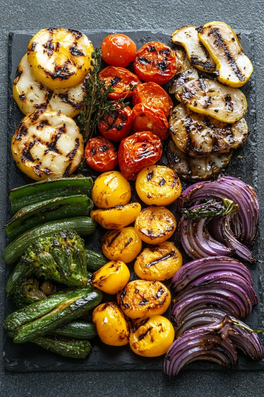Fresh Grilled Vegetable Platter with Tangy Balsamic Glaze