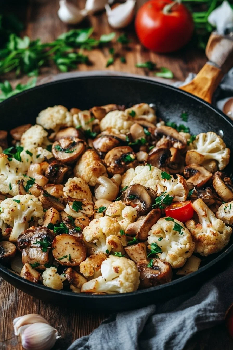 Garlic Cauliflower Mushroom Skillet: Quick & Delicious Dish