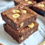 Delicious healthy banana brownies on a plate ready to be served