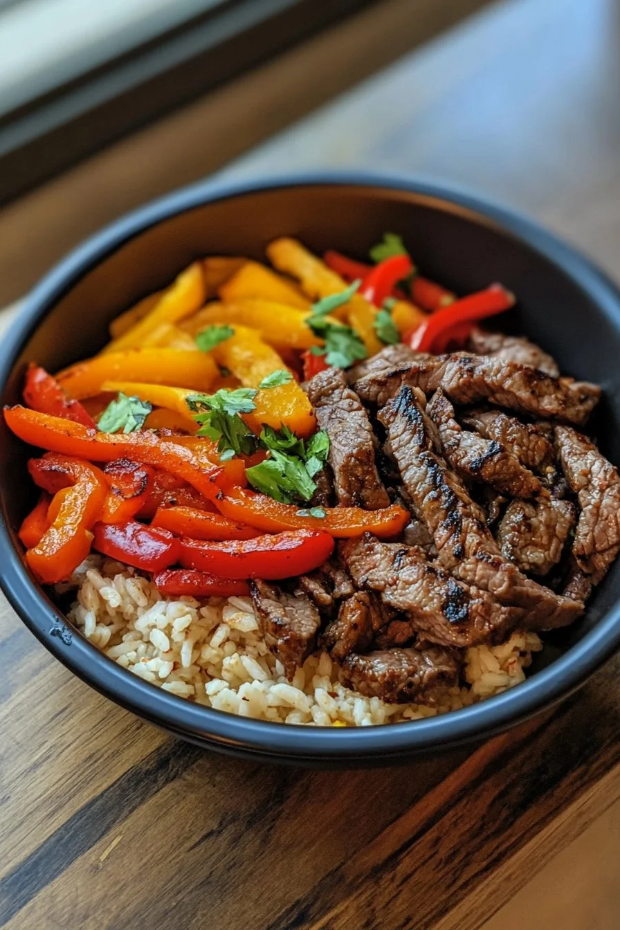 High Protein Steak Fajita Bowl