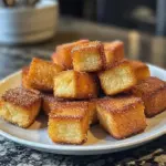 Delicious Juicy Angel Cake Churro Bites on a plate