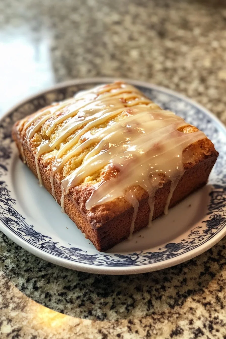 Lemon Rhubarb Loaf with Glaze