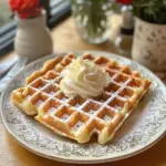 Delicious homemade Liège waffles served with toppings