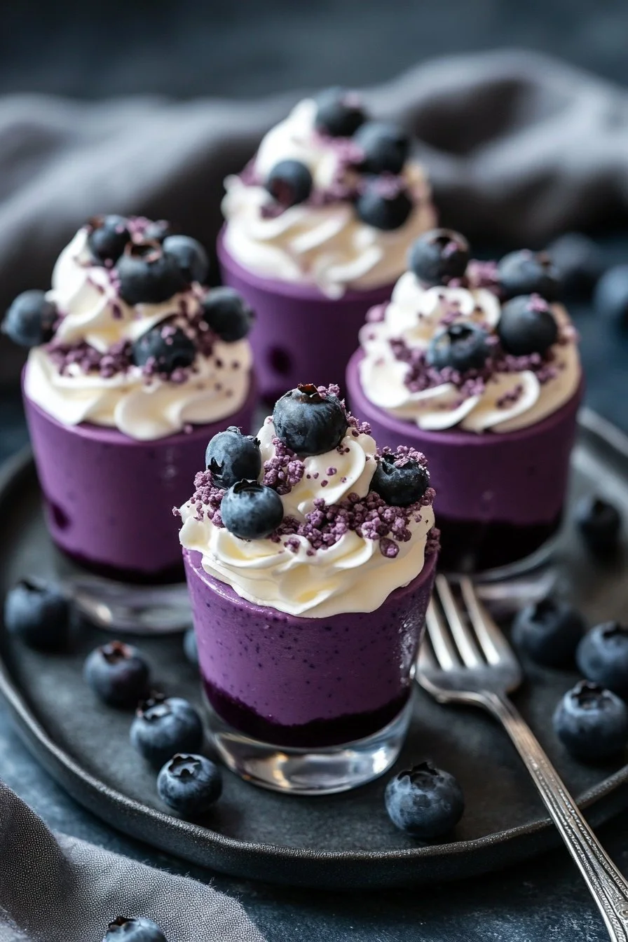 No-Bake Blueberry Cheesecake Shooters