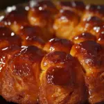 Delicious overnight sourdough monkey bread ready to serve.