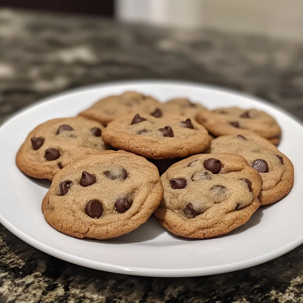 Delicious soft and chewy banana chocolate chip cookies on a plate
