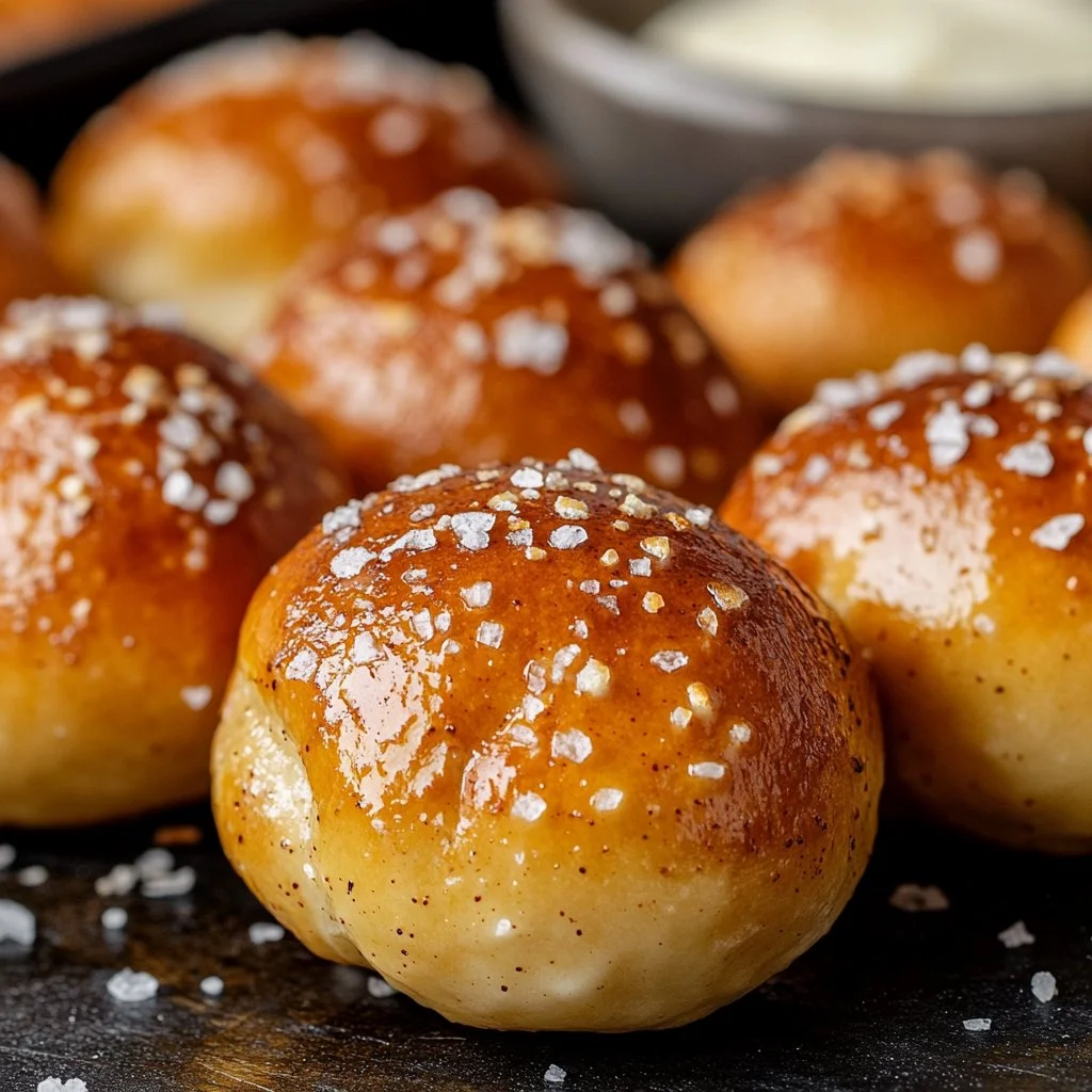 Freshly baked sourdough pretzels made from sourdough discard