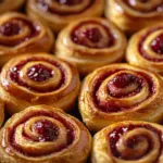 Delicious sourdough danishes with raspberry and cream cheese filling on a plate