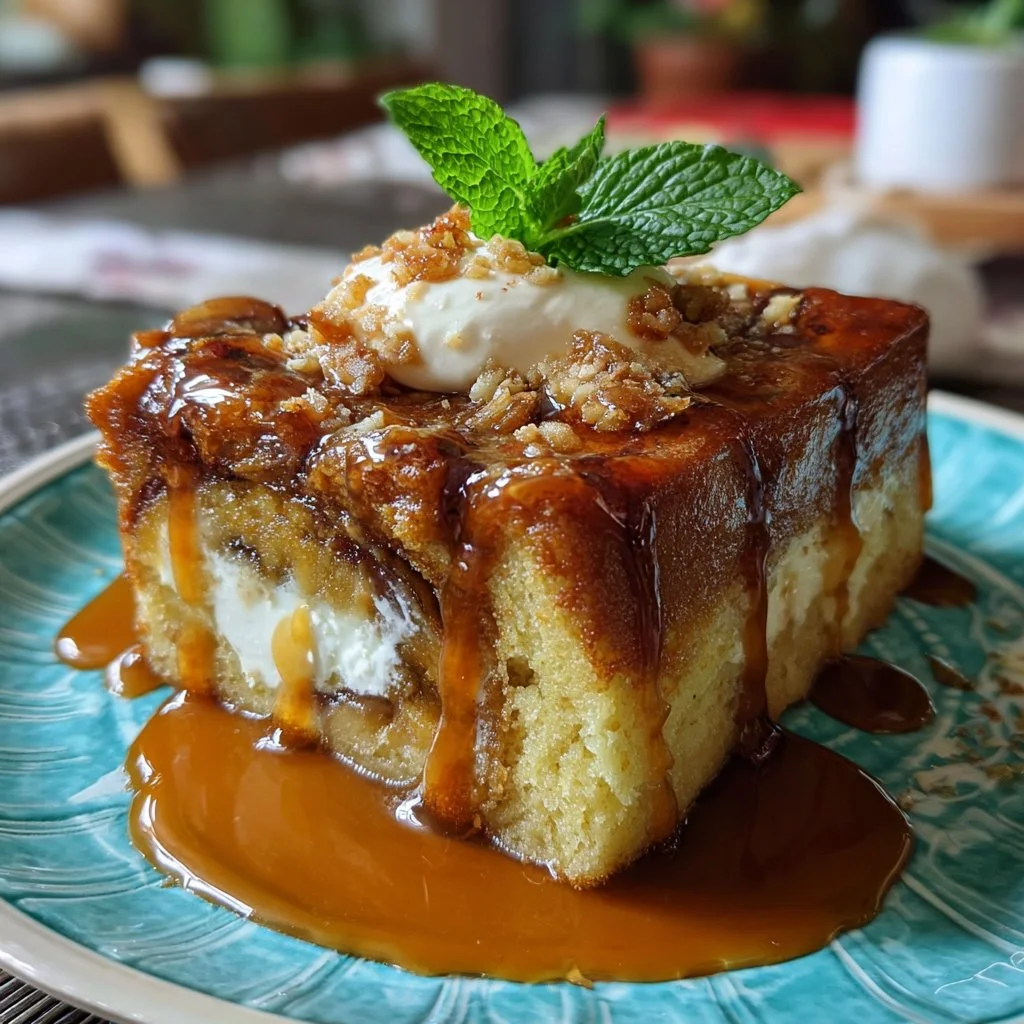 Sticky Banana Bread Pudding Cake