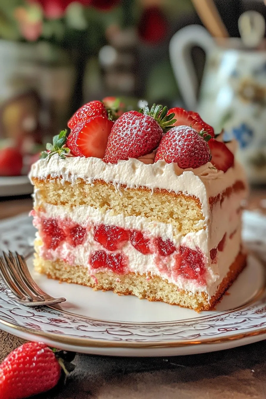 Strawberry Earthquake Cake