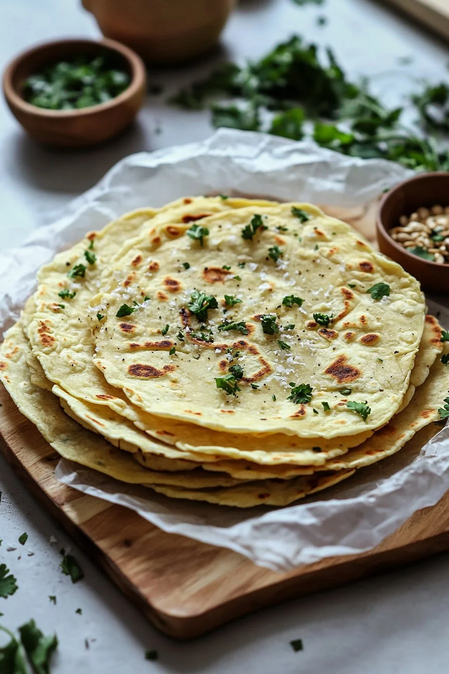 Two Ingredient Paleo Cauliflower Tortillas