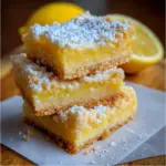 Delicious homemade lemon shortbread bars on a decorative plate