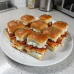 Delicious Chicken Bacon Ranch Sliders served on a platter