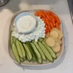 Delicious Cottage Cheese Ranch Dip served with fresh vegetables