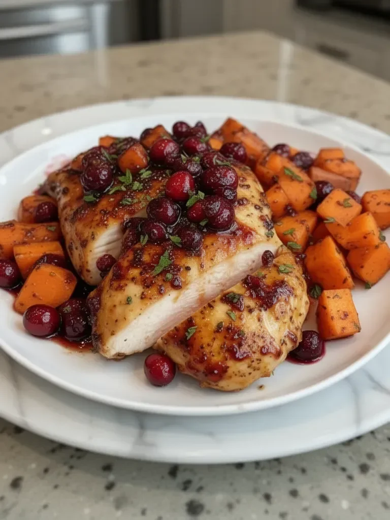 Cranberry Glazed Chicken with Carrots & Sweet Potatoes Recipe