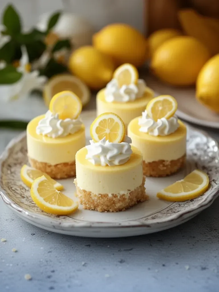 Creamy Mini Lemon Cheesecakes