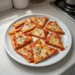 A bowl of crispy pizza chips with a tasty pizza flavor