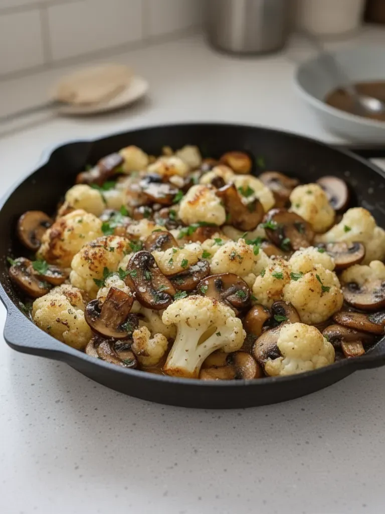 Garlic Cauliflower Mushroom Skillet
