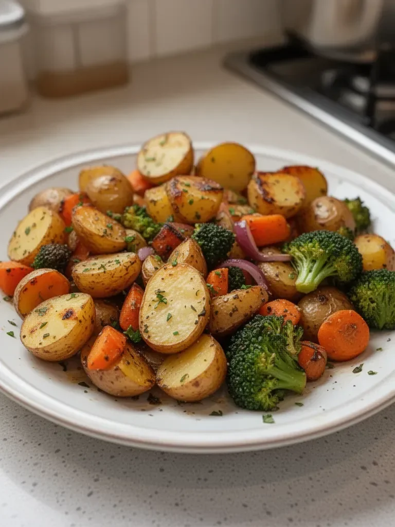 Garlic Herb Roasted Potatoes and Veggies