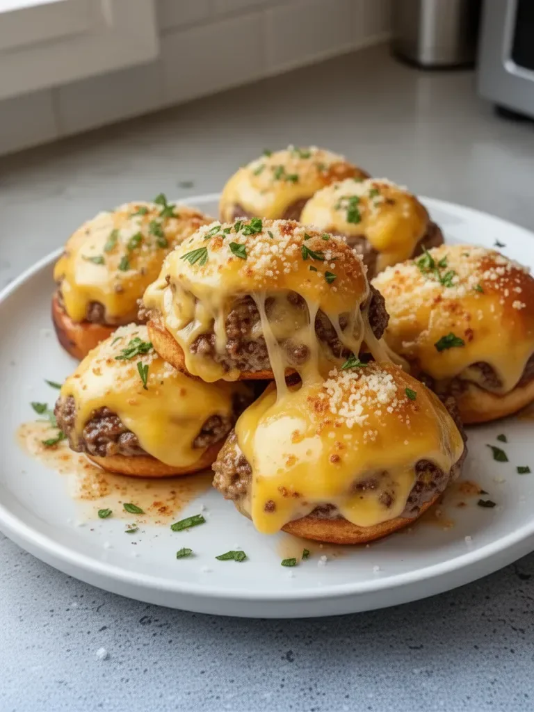 Garlic Parmesan Cheeseburger Bombs
