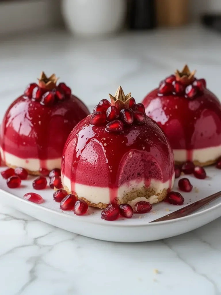 Glossy Pomegranate Mousse Domes
