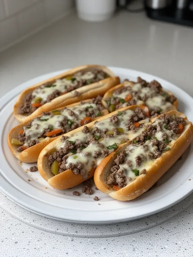 Ground Beef Philly Cheesesteaks
