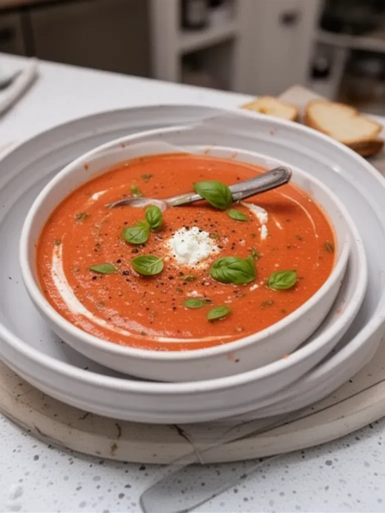 High Protein Tomato Soup with Cottage Cheese