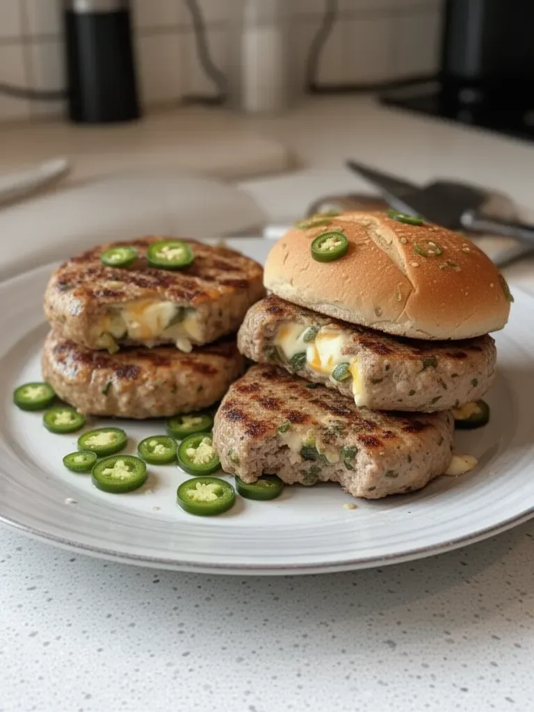 Jalapeño Popper Turkey Burgers