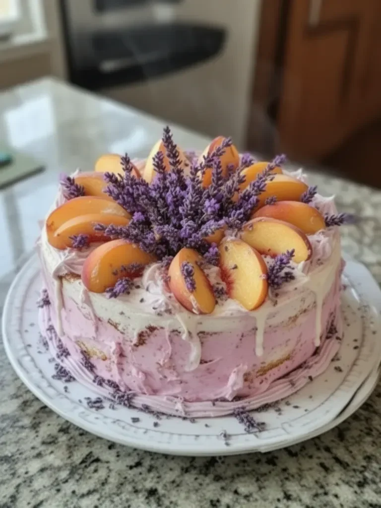 Lavender Peach Celebration Cake