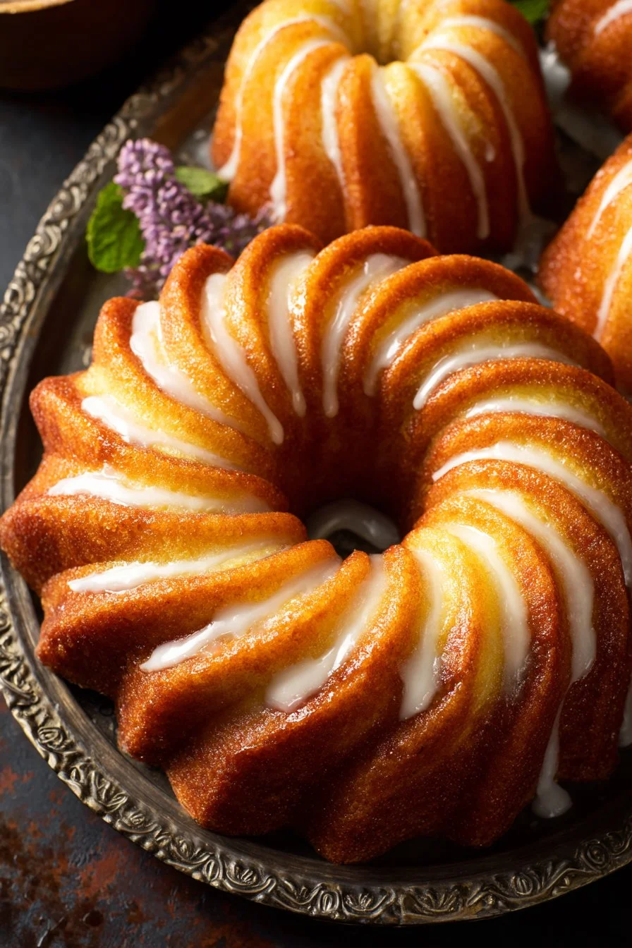 Lilac Bundt Cakes