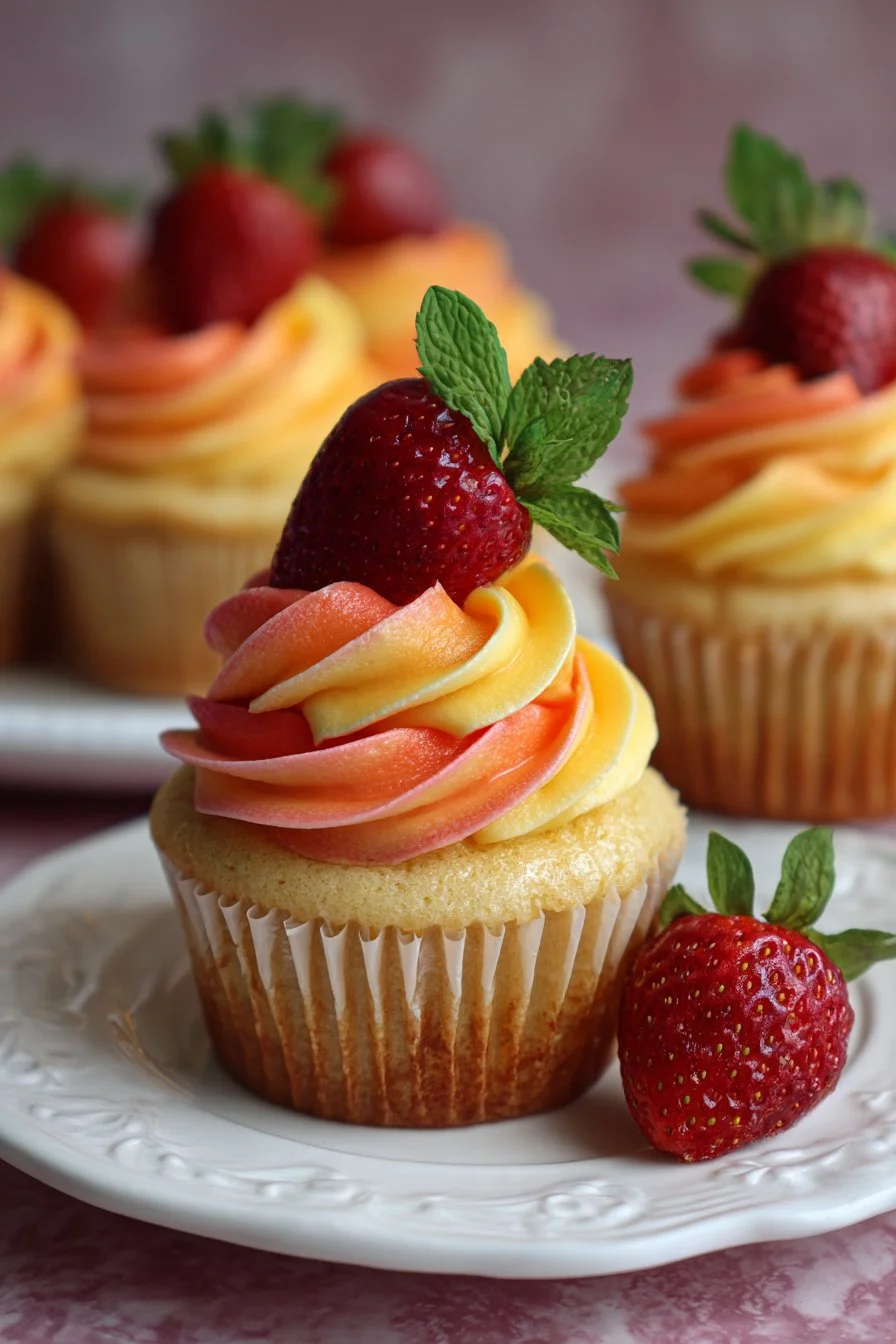 Mango Strawberry Sunset Cupcakes: A Delightful Recipe!