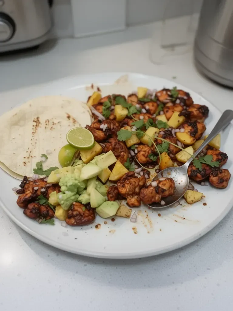 One Pan Chicken & Pineapple Tacos