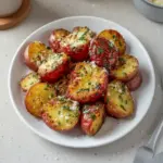 Delicious Parmesan roasted red potatoes with a crispy exterior