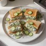 Quick cucumber salad sandwiches with fresh ingredients and herbs