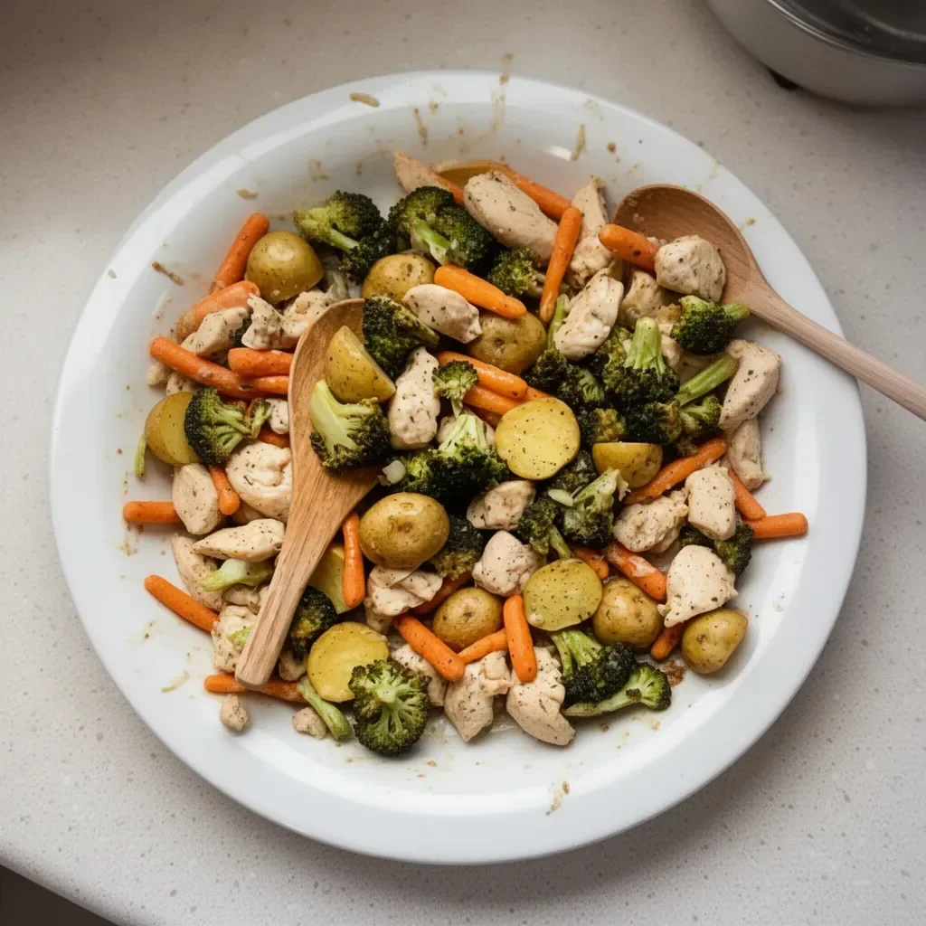 Ranch Chicken Bake recipe with tender chicken, creamy ranch sauce, and veggies