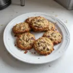 Soft cottage cheese oatmeal cookies on a plate ready to enjoy