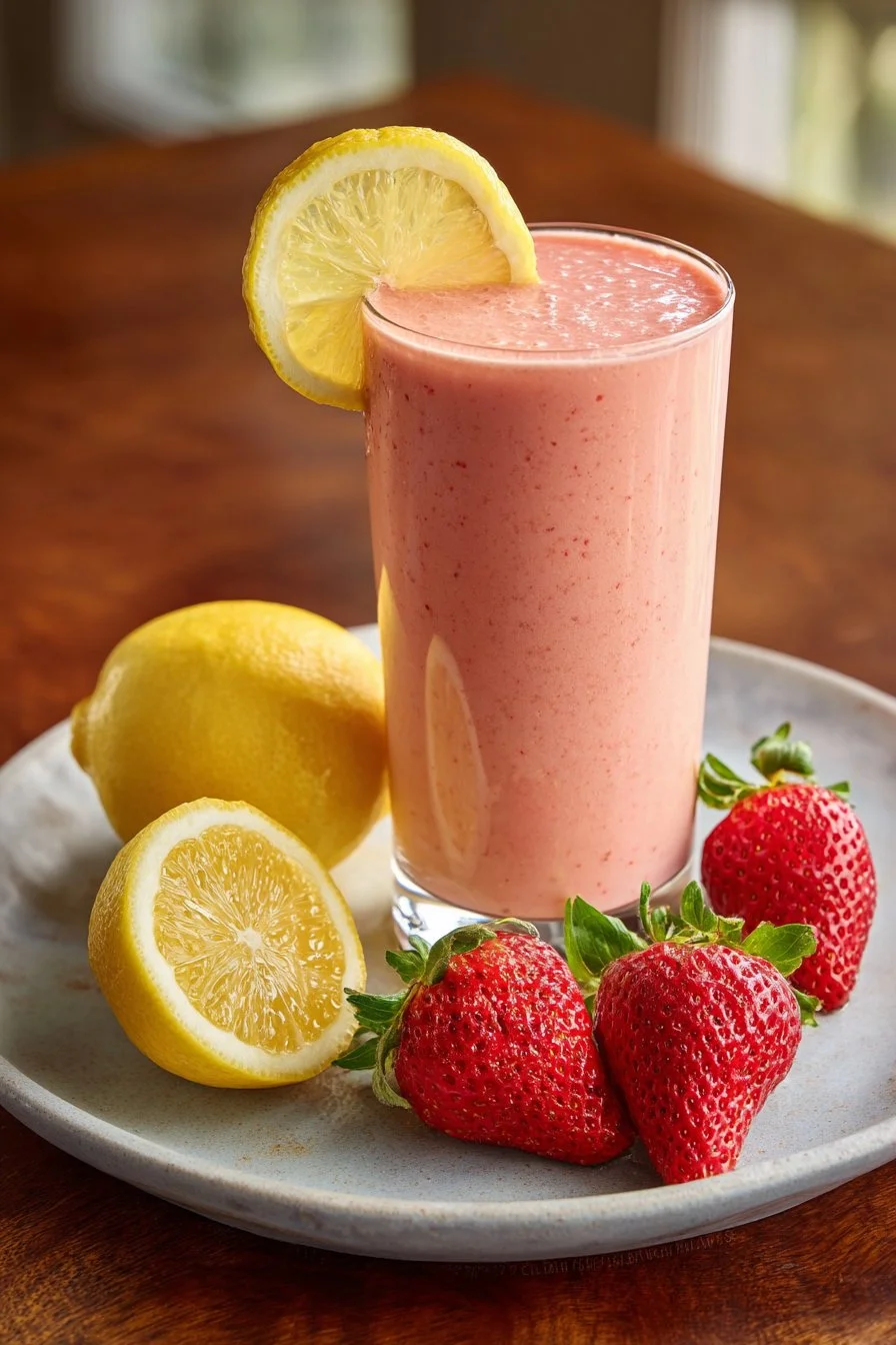 Strawberry Lemon Smoothie (Paleo, AIP, Vegan)