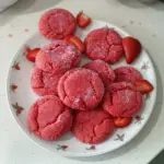 Delicious strawberry sugar cookies with sparkling strawberry sugar topping