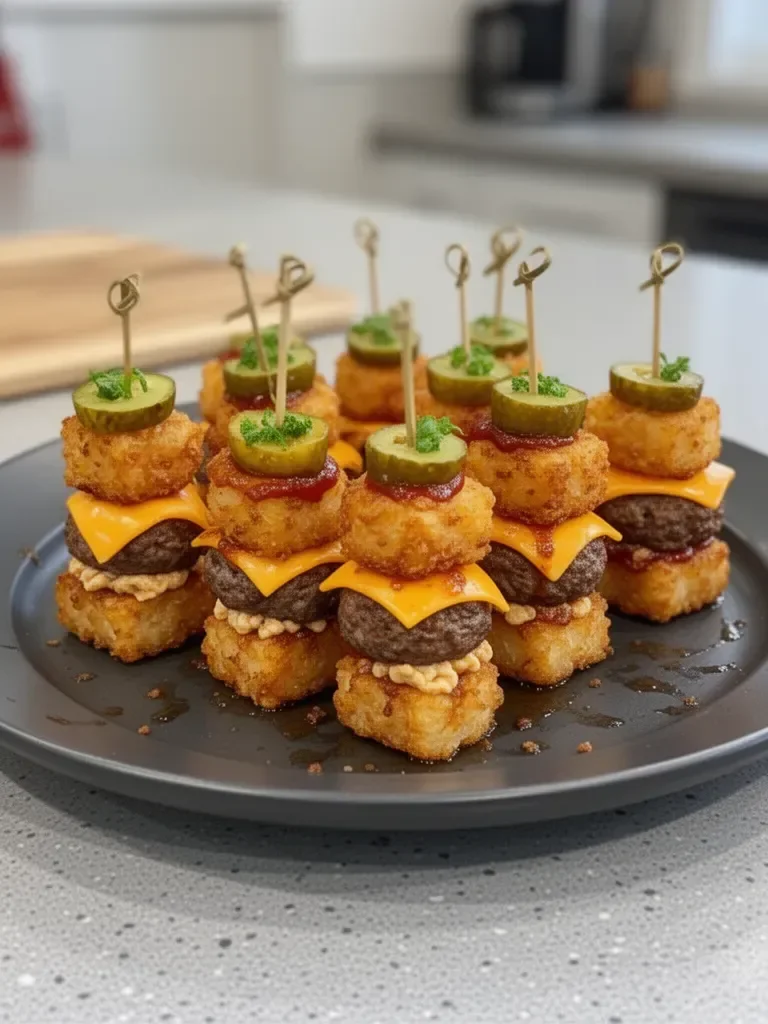 Tater Tot Mini Cheeseburger Bites