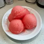 Refreshing 2-ingredient Ninja Creami watermelon sorbet served in a bowl.