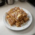 Homemade apple bars with cinnamon and a crunchy topping