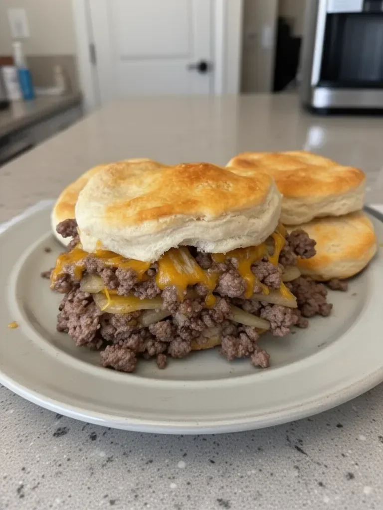 Chopped Cheeseburger Biscuits