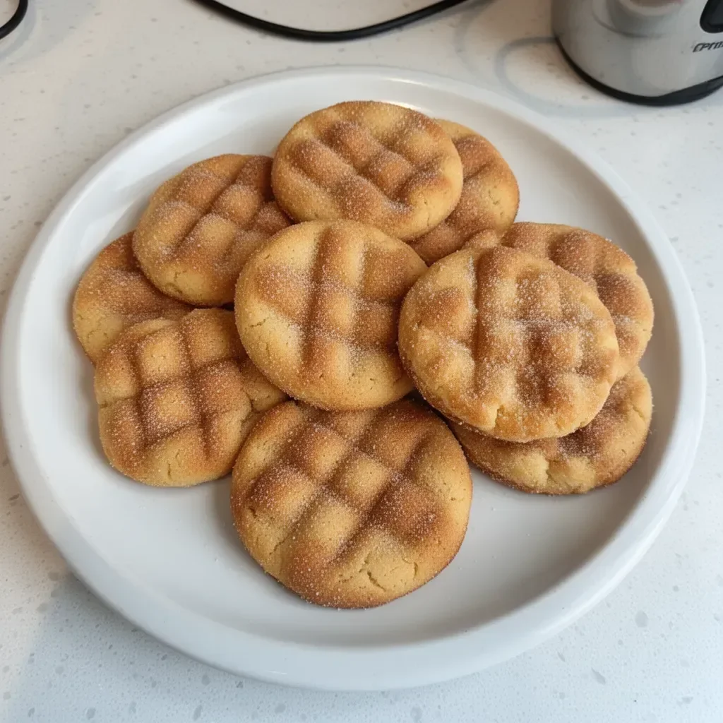 Freshly baked churro cookies dusted with cinnamon sugar