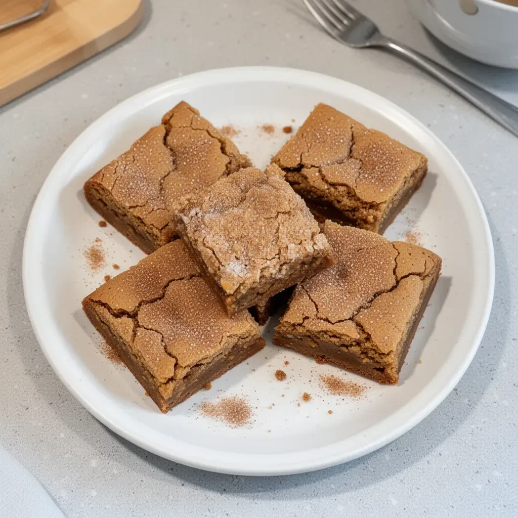 Delicious homemade Cinnamon Sugar Blondies baked to perfection.